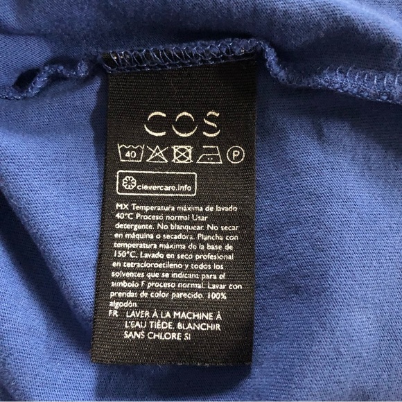 COS Henley Neck Long Sleeve Shirt in Blue Men’s Size XL - Picture 7 of 10